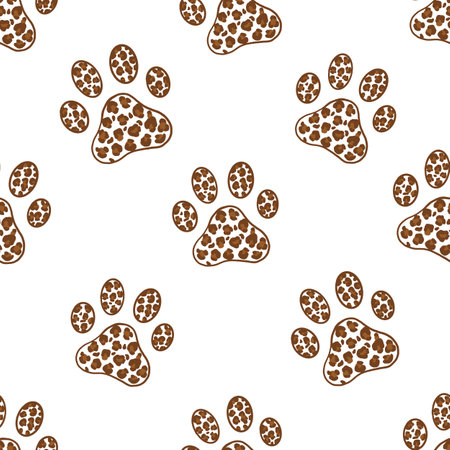 Leopard made of paw print patternのイラスト素材