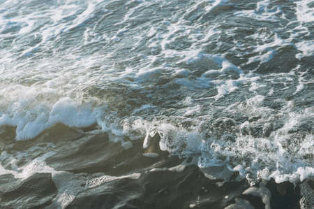 Waves at sea, splashing waves and waterの写真素材