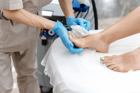 Wipe the gel off your legs after the hair removal procedure.