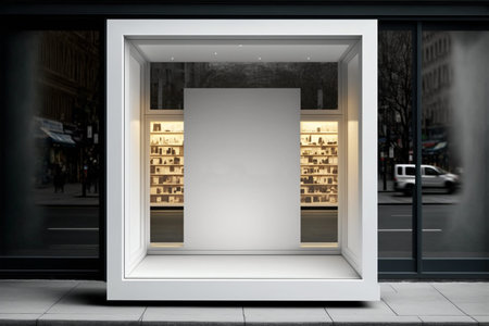 billboard in the store. Layout for in-store advertising. Blank space. AI generation