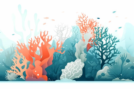World Oceans Day Coral reef under the sea.の素材