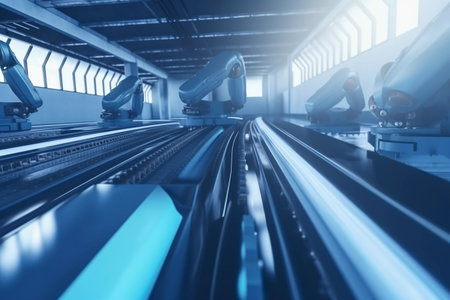 A blue machine with the word smart factoryの素材