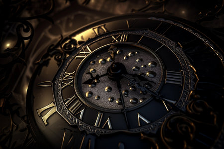 A clock with roman numerals on it.の素材