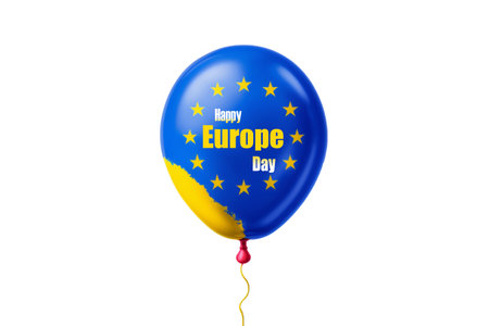 Happy Europe Day baloon on white background.の素材