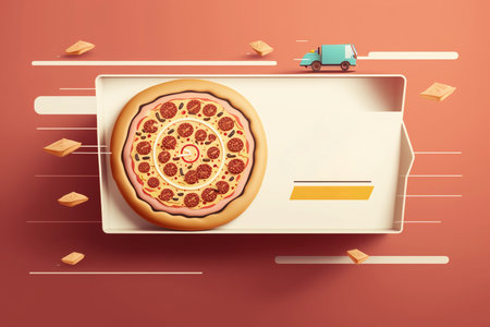 pizza sticker. cute cartoon. Modern flat style cartoon.の素材