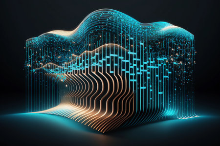Quantum computer database concept. Central computer processors. Futuristic processor microchip. Technological futuristic pattern.の素材