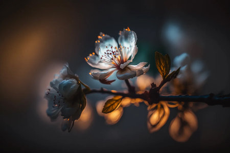 spring concept. A blossoming flower on a tree.の素材