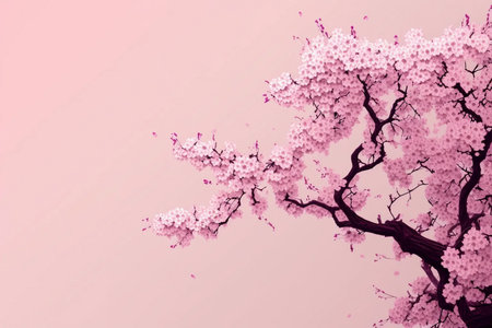 Cherry blossoms, spring flower garden pink background.の素材
