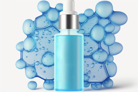 Anti-aging squalane. collagen and peptide serum. Layout of oil with hyaluronic acid. cosmetic serum.の素材