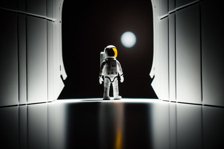 Astronaut before entering space empty space for text. AI generationの素材
