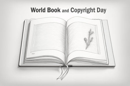 World book and copyright day, April 23. A book drawn in pencilの素材