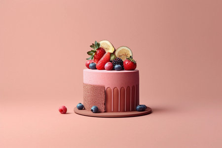 A cake with a strawberry on the topの素材