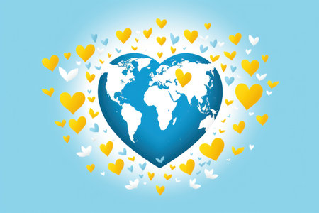 The concept of the International Day of Peace. heart-shaped planet in a heart atmosphere. vectorの素材
