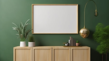 Mock up poster frame in interior background, Scandinavian style, 3D renderの素材