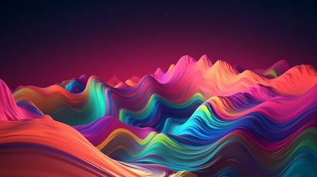 3d rendering, abstract wavy background, computer generated illustration.の素材