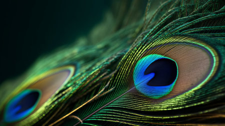 Peacock feathers close-up. Abstract background for design.の素材