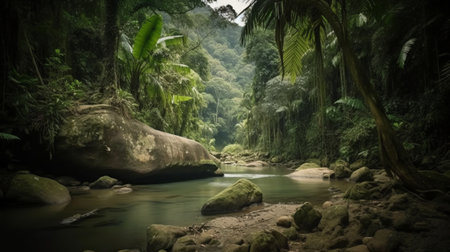 Tropical rainforest in Costa Rica, Central America, Central Americaの素材
