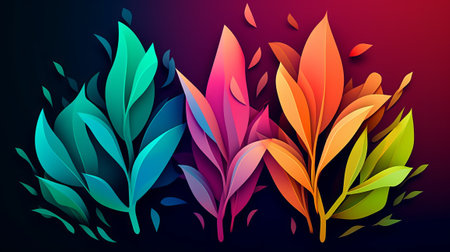 Abstract background with colorful leaves. Vector illustration for your graphic design.の素材