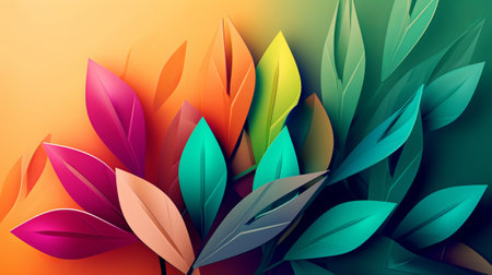 Abstract leaves background. Vector illustration. Eps 10. Colorful gradient.の素材