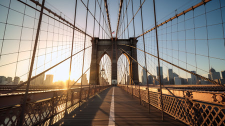 Brooklyn Bridge in New York City, United States of America.の素材