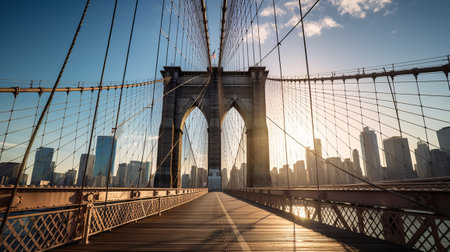 Brooklyn Bridge, New York City, United States of America.の素材