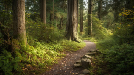 Trail in Redwood National Park, California, United States.の素材