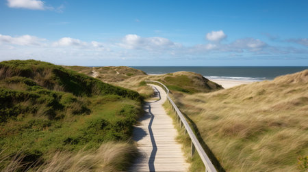 Path along the dunes at the North Sea coast in the Netherlandsの素材