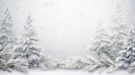 Christmas greeting card. Merry Christmas and Happy New Year. Winter landscape.の素材