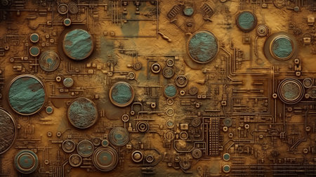 Abstract technology background. Circuit board. Electronic computer hardware. Technology background.の素材