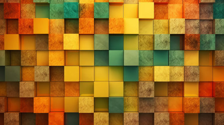 abstract colorful background made of wooden blocks. 3d render illustrationの素材