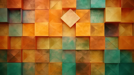 Colorful abstract background with geometrical shapes. 3d renderingの素材