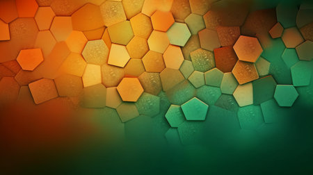 Colorful abstract background with hexagons. 3d render illustration.の素材