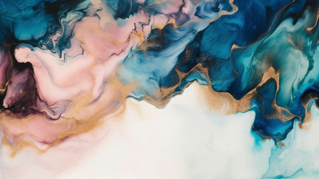 Alcohol ink abstract background. Fluid art. Marble texture.の素材