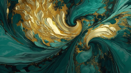 Marble abstract acrylic background. Marbling artwork texture. Agate ripple pattern. Gold powder.の素材