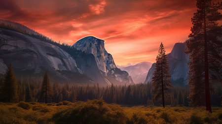 Yosemite National Park in California, United States of America.の素材