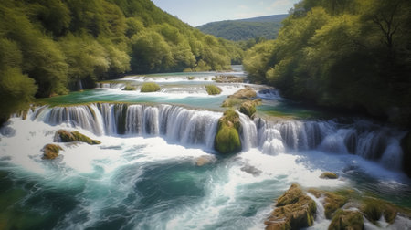 The Plitvice Lakes National Park is a national park in Croatia.の素材