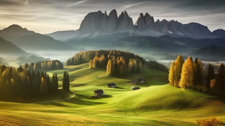 Colorful autumn landscape in the Dolomites, Italy. Beauty world.の素材