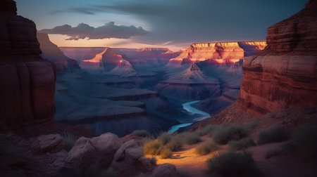 Sunset over the Grand Canyon, Arizona, United States of Americaの素材