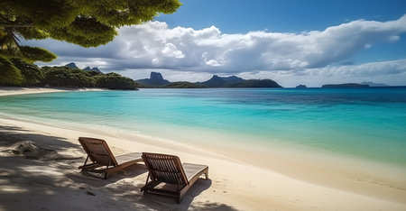 Paradise beach at Seychelles, La Digue islandの素材