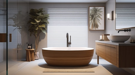 Bathroom interior. 3d render, 3d illustration.の素材