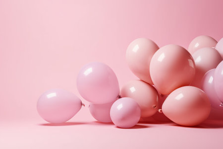 Pink balloons on a pink background. Minimal concept. Copy space.の素材