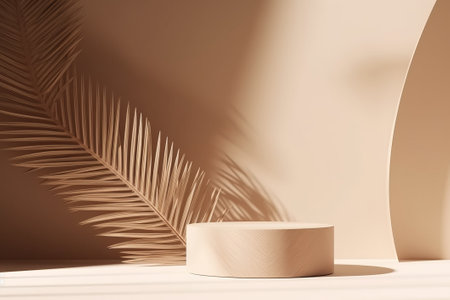 3d render of abstract minimal geometric forms, podium for product presentation. Luxury background.の素材