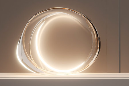 3D rendering, abstract background, empty showcase for product presentation.の素材