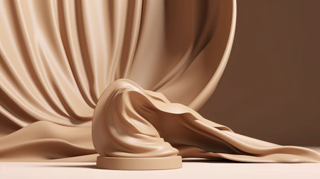 3d rendering of beige satin background with copy space.の素材