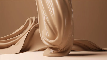 Abstract 3d rendering of wavy satin fabric. Smooth elegant background.の素材