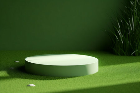 3d render of minimal display podium or stand for cosmetic product presentation.の素材