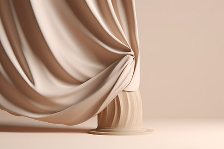 Curtains with drapery. 3d render illustration.の素材