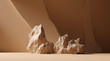 3d rendering of abstract background with primitive shapes. podium for product presentation.の素材