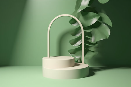 3d rendering of minimal display podium for product design. Abstract background.の素材