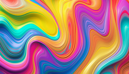 Colorful psychedelic liquefaction background. Abstract wavy pattern.の素材